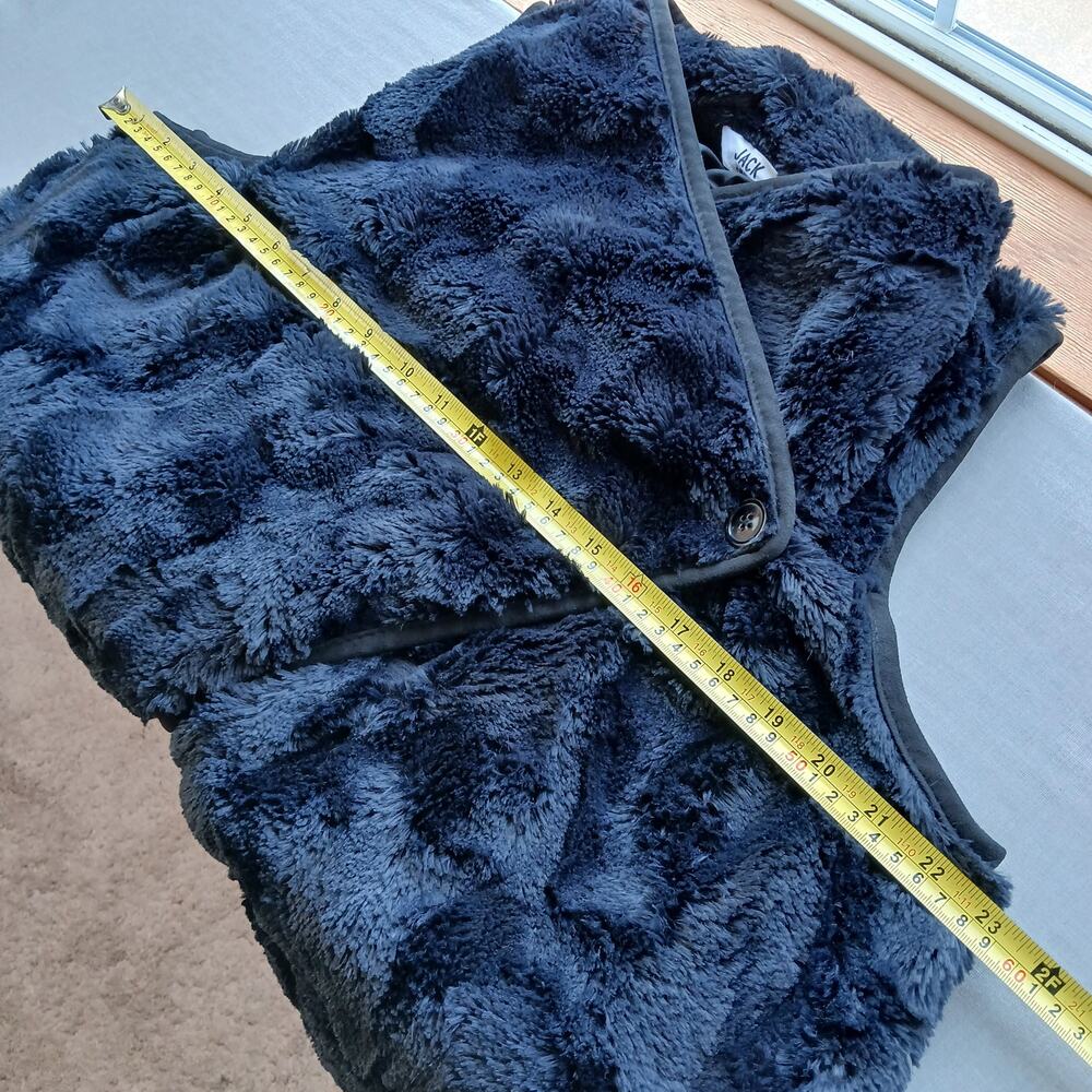 Jack by BB Dakota Black Faux Fur Vest Small sleeveless jacket coat pockets soft - Picture 13 of 15